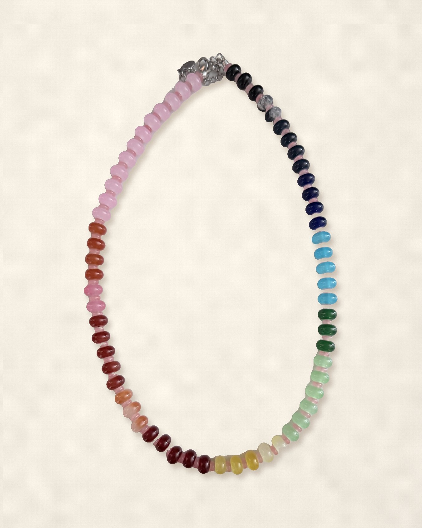 Rainbow candy-bead necklace